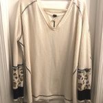 Free People Cream Cheetah Sweater Photo 0