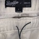 Brooklyn Cloth . New York sweatpants size L ivory embroidered pockets Photo 6