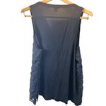 J.Crew  | Large | Black Embroidered Flowers Sleeveless Tank Top Blouse Photo 2