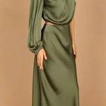 Petal and Pup Amelia One Shoulder Long Sleeve Cut Out Midi Dress L Photo 8