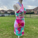 Tiger Mist pink and green floral top and skirt set Photo 4