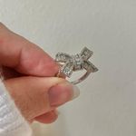 Boutique Silver Rhinestone Bow Glam Ring Girlhoodcore Coquette Femme Platinum Sparkly Jewelry Photo 10