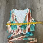 SheIn Wrap Crop Top Small Adjustable Aqua Teal Festival Party Photo 6