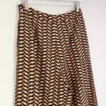 Who What Wear Geometric Print Pleated High Rise Wide Leg Pants Orange Black 6 Photo 5