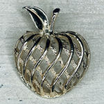 238 Teacher’s Gift Cherry Fruit Goldtone Apple Brooch Gold Photo 0