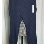 A New Day Woman’s Navy Pinstriped Pants 10 R Stretch High Rise Skinny Ankle Photo 1