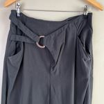 Anthropologie Cupro Wrap Trousers in Charcoal Grey, Size Small Photo 3