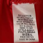 Umgee Women’s Sz L Red Tunic Top Blouse Roll Tab Sleeves High Low Hem Holiday Photo 3