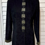 Jessica Howard  Velvet Tunic Jacket w/ Gold Trim • Vintage Set Top Photo 0