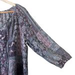Como vintage Patchwork Floral Peasant Blouse Womens XL Purple Boho Hippie Gypsy Photo 3