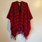 CHAPS  Windowpane Red Plaid Shawl Photo 1