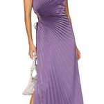 Delfi Pleated Solie Dress in Purple, Size L Purple Size L Photo 1