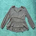 Kenzie Jeans Blush Pink Tiered Boho Coastal Ruffle Long Sleeve Blouse Top Size M Size M Photo 0