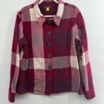 Cabela's  Women's XL Plaid Button Front Shirt Jacket 100% Cotton Burgundy Photo 0