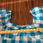 Princess Polly  BRAESIDE TOP gingham plaid BLUE crop shirt puff sleeve Colton top Photo 8