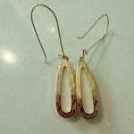 Catherine Malandrino Sparkly Gold Framed Drop Earrings Set: Cream Peach Burgundy Photo 8