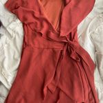 She & Sky Coral Tie Romper Photo 0