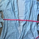 Lake Pajamas Pima cotton Robe in French Blue Watercolor Stems Small Photo 6