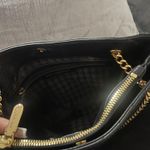 Karl Lagerfeld  Black Quilted Shoulder Bag Gold Straps Photo 4