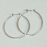 Silver Hoops Hoop Earrings Jewelry 💎 (Large Size) Photo 0