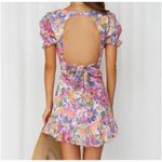Hello Molly  Womens Cottagecore Boho Open Back Floral Spring Katie Mini Dress M Photo 3