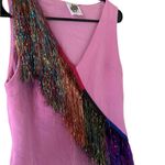 Queen of Sparkles Diagonal Metallic Fringe Dress Pink Photo 8