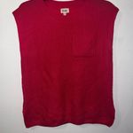 BiBi Patch Pocket Cap Sleeve Vibrant Pink Knit Sleeveless Top Size Medium Photo 2
