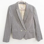 Ann Taylor  Loft Blazer Seersucker Tailored Striped Blue White womens career NWOT Photo 2