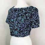 Charlotte Russe NEW Shirt Size M Vegas Baby All Over Sequin Crop Top Photo 0