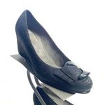 Stuart Weitzman Black Bucalina Covered Wedge Heel Size 9.5 Photo 0