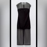 ZARA  NWT black mesh sheer organza 2 in one style underlay midi cocktail dress Photo 4