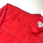 VTG 90s Croquet Club 100% Silk Red Button Up Blouse Sz M Retro Closet Staple Size M Photo 4