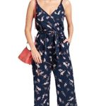 Gilli Jumpsuit 3x Navy Blue Floral Sleeveless Boho Photo 0