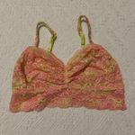 Victoria's Secret PINK Victoria’s Secret Yellow Pink Lace Bralette Women’s Sz M Medium Photo 0