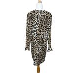 Banana Republic Leopard Print Ruffle Cuff Crew neck Shift Dress Size 12 Womens Photo 2