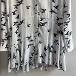 FOR THE REPUBLIC  Size XL white button-down long sleeve dress with a bird print Photo 2