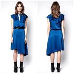 Zadig & Voltaire  asymmetric navy blue 100% silk dress RUNWAY PIECE NWT Photo 7