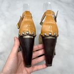 Jimmy Choo Chunky Platform Block Heel Studded O Ring Suede Leather Sandal Heels Photo 5