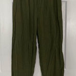 Old Navy  Khaki Green Wide Straight Leg Casual Minimalist Elegant Linen Pants M Photo 0