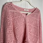 Jolie & Joy Pullover Crochet Knit Long Sleeve Sweater Top Junior's Pink Large Size undefined Photo 2