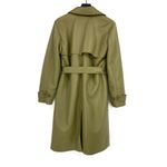 Babaton Tabloid Trench Coat Vegan Leather Olive Green S Photo 11