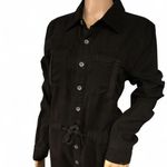 Hudson NWOT! Peyton Military Shirt Jacket Dress Size M Black Soft Denim Buttonup Photo 2
