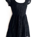 Cotton On 🆕  black lace floral fit & flare skater dress cap sleeve scoop neck Photo 1