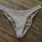 Lululemon  Blue & White Smocked Stripe Pattern Mid Rise Skimpy Swim Bottom Size 8 Photo 1