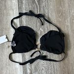 Shade & Shore NWT Swimwear Sz S Black Bikini Top W Ruffle & Metal Ring Photo 7