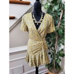 BB Dakota Steve Madden Yellow Polyester V-Neck Short Sleeve Knee Length Dress S Photo 11