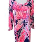 Lilly Pulitzer  Merritt T-shirt Dress Paradise Point Pink Blue Tropical sz MEDIUM Photo 0
