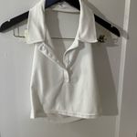 Cloud Ten White Collared Women's Top w Open Back Photo 1