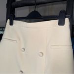 H&M Light Beige Structured Double Button-Front High Waist Mini Skirt Photo 4