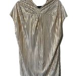 Adrienne  womens size small v-neck tunic sparkling standards golden rose pleated Photo 1